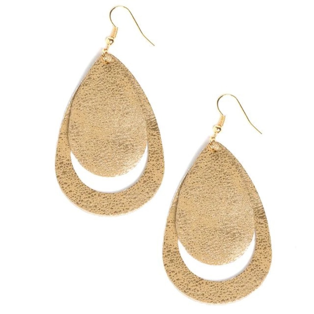 Fiery Firework Gold Dangle Earrings - Picture 2 of 2